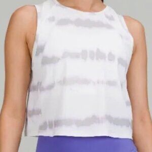 NWT Lululemon Sculpt Cropped Tank Top in Transverse Lilac Multi WHITE 8 PERFECT